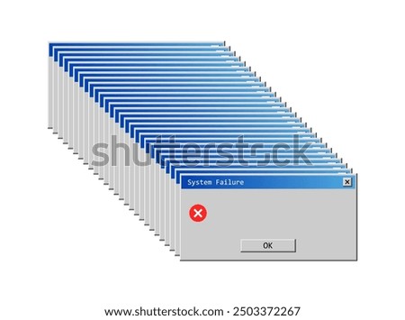 PC Error icons. Flat style. Vector illustration.