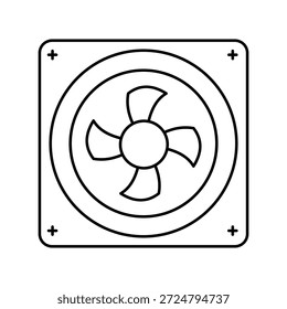 Icono de ventilador de PC con fondo blanco Vector Ilustración de stock
