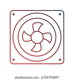 Icono de ventilador de PC con fondo blanco Vector Ilustración de stock
