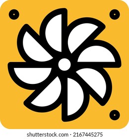 PC Fan, illustration, vector on a white background.