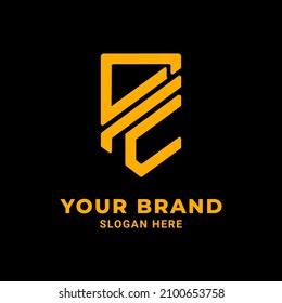 PC font designs for logo and icons. Pc monogram logo