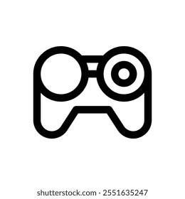 PC game controller. Editable stroke vector icon on white background.
