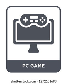 pc game icon vector on white background, pc game trendy filled icons from Entertainment and arcade collection, pc game simple element illustration