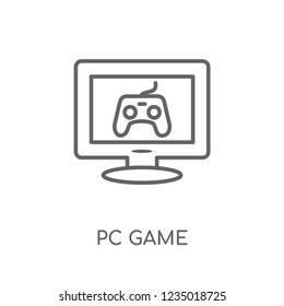 Pc game linear icon. Modern outline Pc game logo concept on white background from Entertainment and Arcade collection. Suitable for use on web apps, mobile apps and print media.