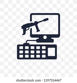 Pc game transparent icon. Pc game symbol design from Entertainment collection.