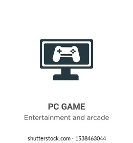 Pc game vector icon on white background. Flat vector pc game icon symbol sign from modern entertainment and arcade collection for mobile concept and web apps design.