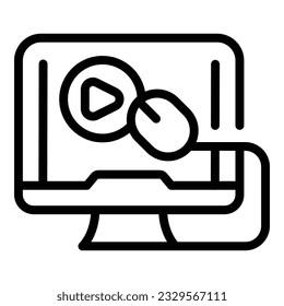 Pc gameplay icon outline vector. Gold element. Computer treasure