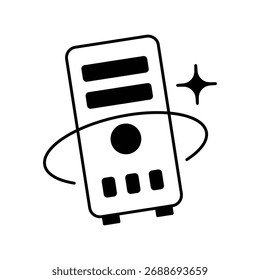 Ícone de jogo de PC com fundo branco vetor ilustração stock