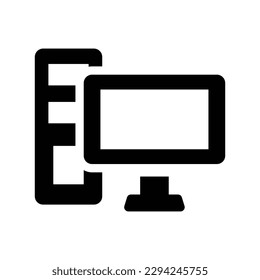 pc glyph icon illustration vector graphic