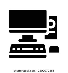 pc glyph icon illustration vector graphic