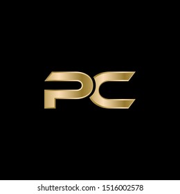 PC gold letters. Vector illustration.