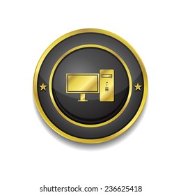 PC Gold Vector Icon Button