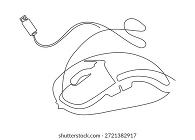 PC-Hardware-Maus einzeilige Art Skizze minimalen Stil Illustration