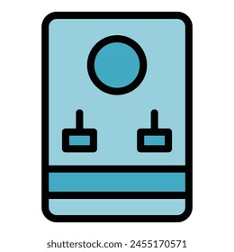 Vector de contorno de ícono de pc hdd. Memoria de datos. Mejorar de caja de color plano