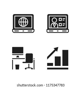pc icon. 4 pc vector icons set. desktop, laptop and graphic icons for web and design about pc theme