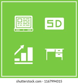 pc icon. 4 pc vector set. graphic, desk, laptop and sd icons for web and design about pc theme