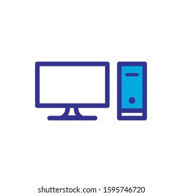 pc icon, color style design