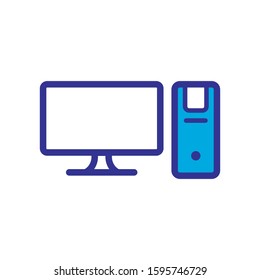 pc icon, color style design