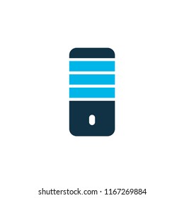 PC icon colored symbol. Premium quality isolated processor element in trendy style.
