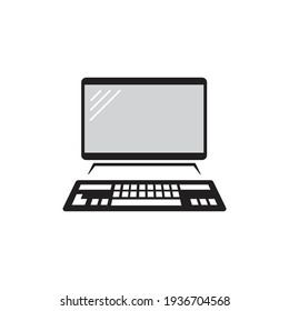 Diseño de icono de PC aislado en fondo blanco. 
