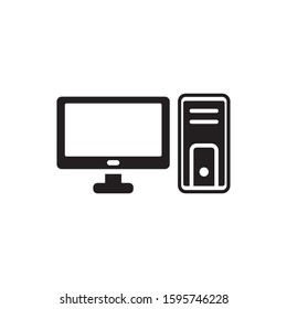 pc icon, glyph style design