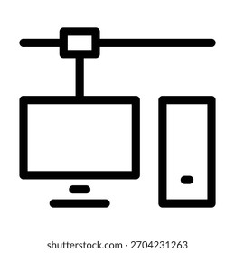 Modelo de design vetorial de ilustração de ícone do PC