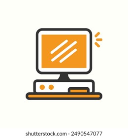 icono de pc, gadget de tema de icono de glifo aislado