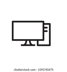 pc icon, line art design 
