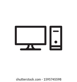 pc icon, line art design