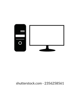 PC-Icon minimales modernes Flachdesign in Illustratoren