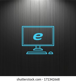 Pc, icon on a dark background for your design