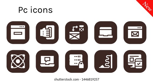 pc icon set. 10 filled pc icons.  Collection Of - Browser, Handheld, Responsive, Laptop, Electron, Server, Mouse