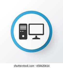 PC Icon Symbol. Premium Quality Isolated Personal Computer Element In Trendy Style.