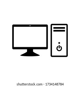 pc icon symbol vector on white background