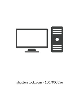 PC icon template color editable. PC symbol vector sign isolated on white background.
