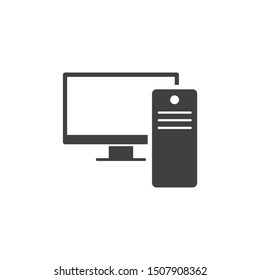 PC icon template color editable. PC symbol vector sign isolated on white background.