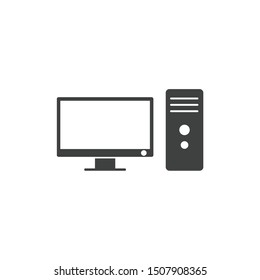 PC icon template color editable. PC symbol vector sign isolated on white background.