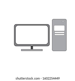PC icon template color editable. PC symbol vector sign isolated on white background. Simple logo vector illustration for graphic and web design.