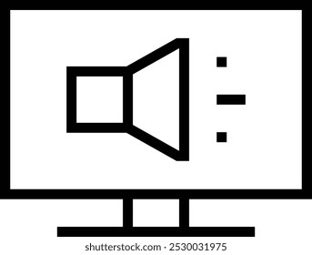 pc icon. Thin linear style design isolated on white background