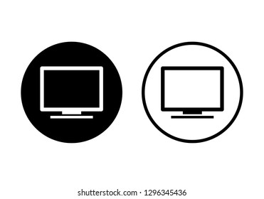 PC Icon vector. Computer monitor icon. Flat PC symbol.