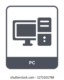 pc icon vector on white background, pc trendy filled icons from Entertainment and arcade collection, pc simple element illustration