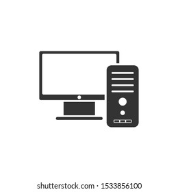 PC Icon vector sign isolated for graphic and web design. Computer PC symbol template color editable on white background.