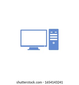 PC icon vector sign isolated for graphic and web design. personal computer symbol template color editable on white background.