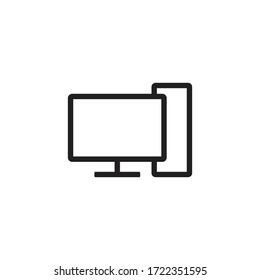 icono pc símbolo de signo vectorial aislado
