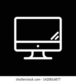 pc Icon vector. Simple flat symbol. Perfect Black pictogram illustration on white background. - Vektör, EPS 10, Premium.
