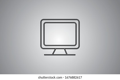 pc Icon vector. Simple flat symbol. Perfect Black pictogram illustration on white background.