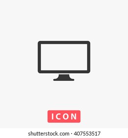 pc Icon vector. Simple flat symbol. Perfect Black pictogram illustration on white background.