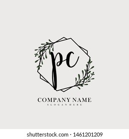 PC Initial beauty floral logo template