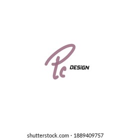 Pc initial handwriting logo for identity