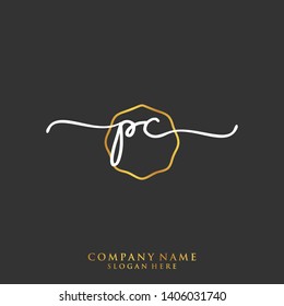 PC Initial handwriting logo template